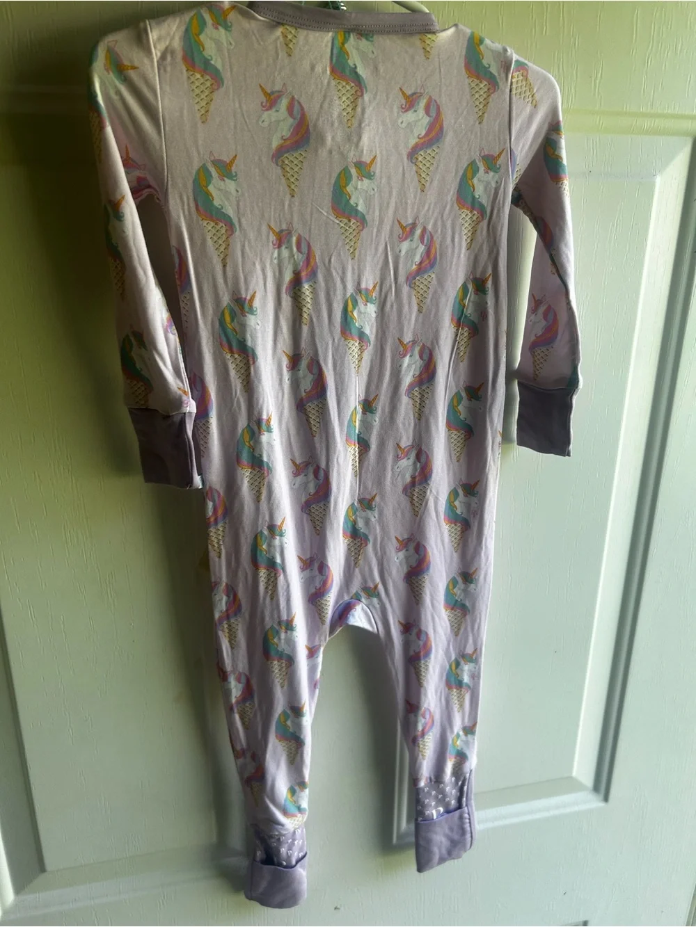 NWT 12-18 Posh Peanut Lilac Unicorn Ice Cream Print One-Piece Pajamas for Kids